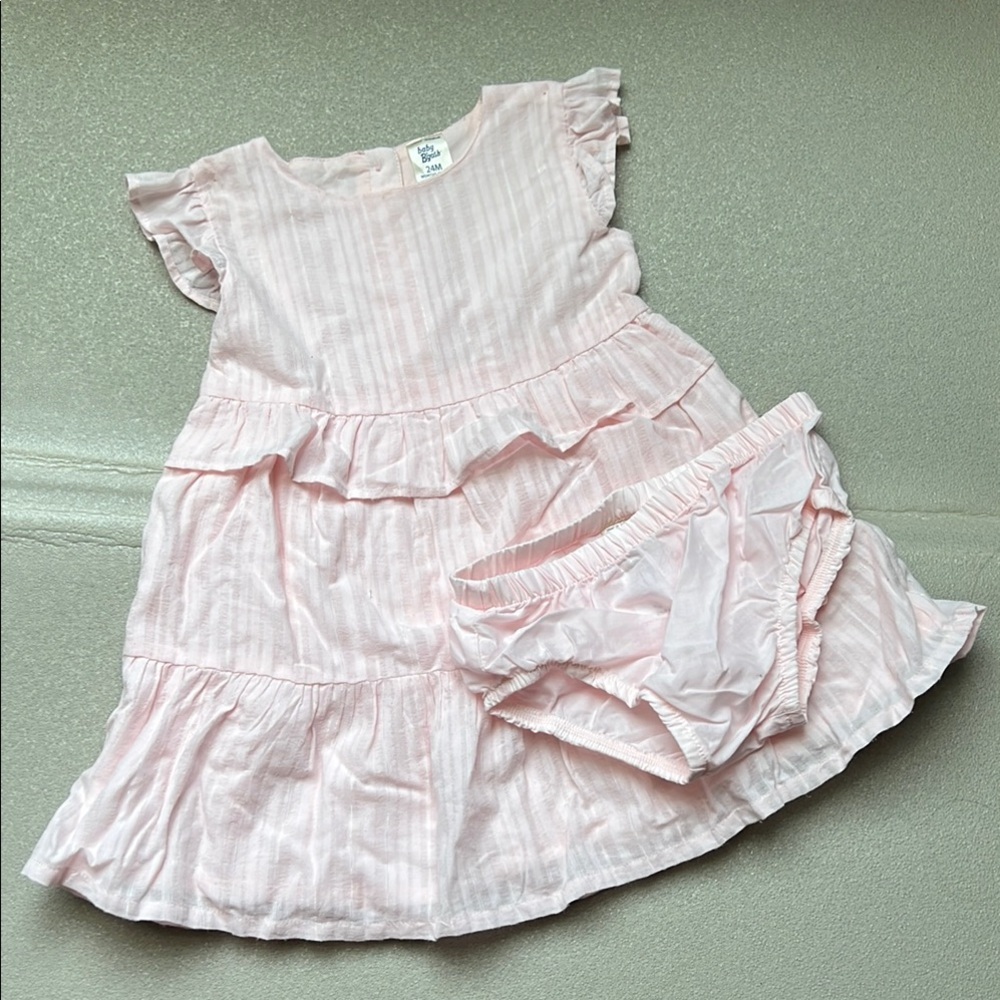 Baby B’gosh Pink Striped Baby Dress with Bloomers 24M
